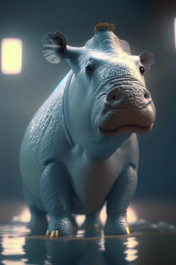 hippopotamus parakeet lamb,cinematic lighting, Blender, octane render, high quality