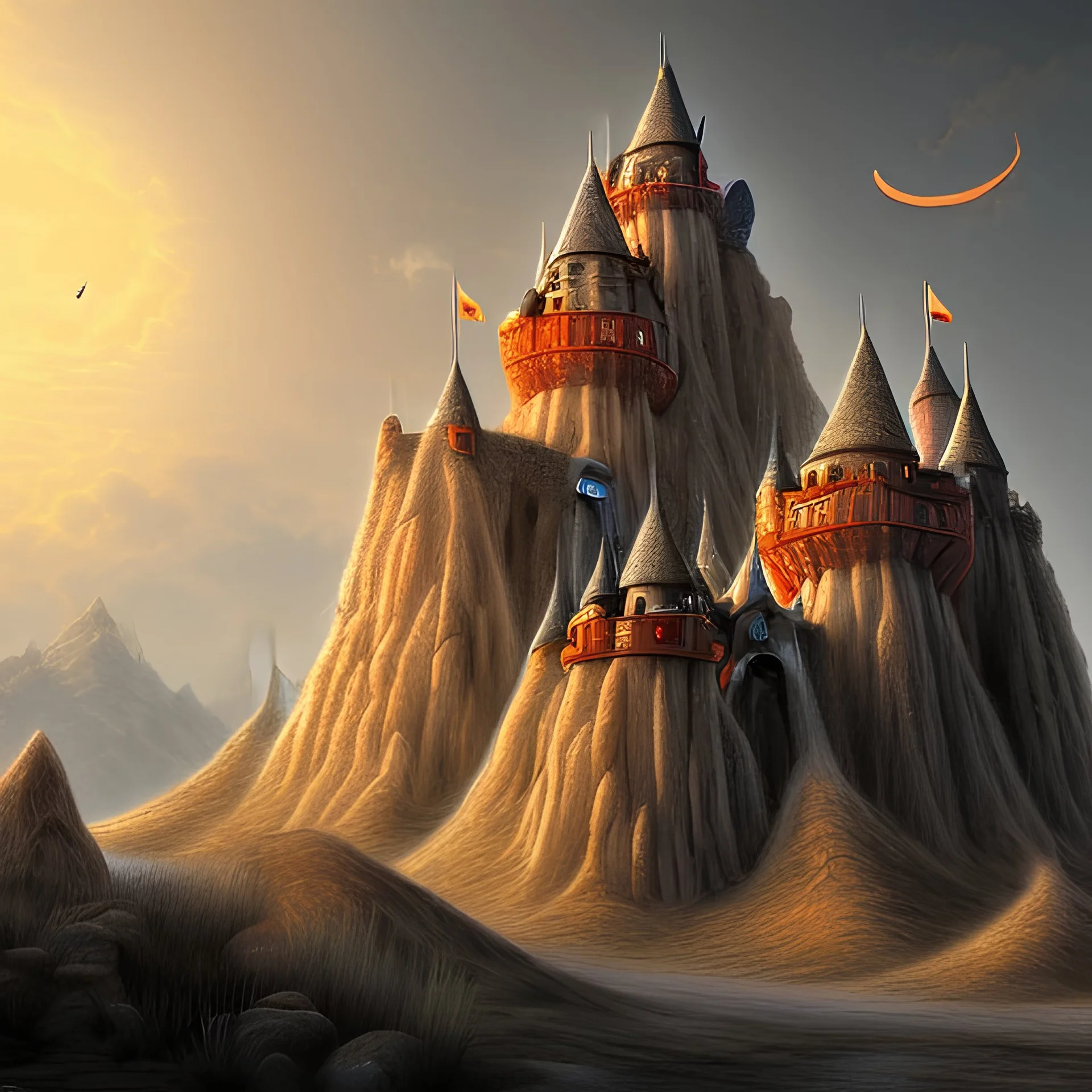 ancient desert mountain castle