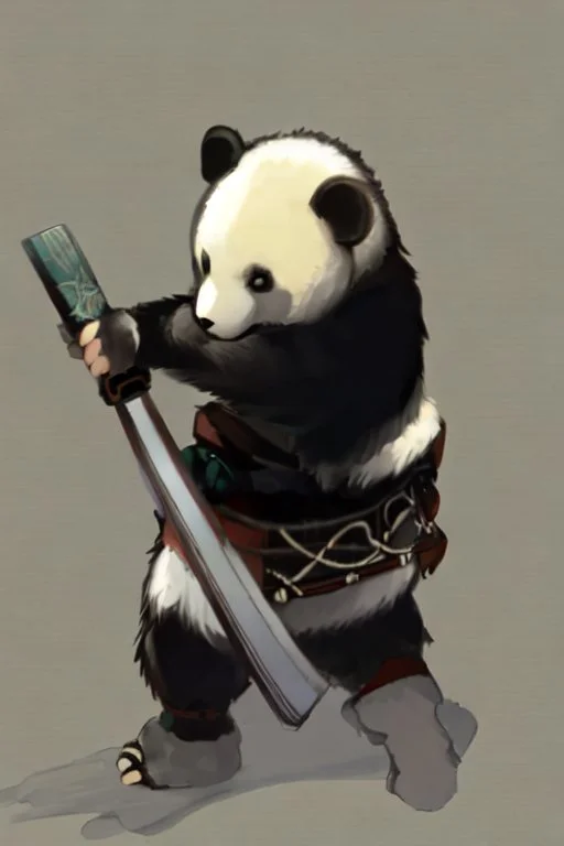 Panda in samurai armour