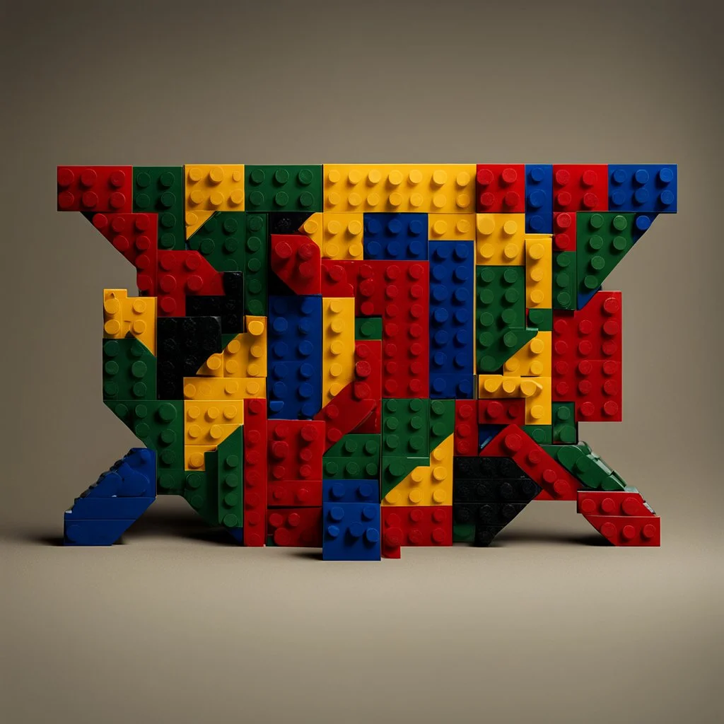 A logo made of Legos