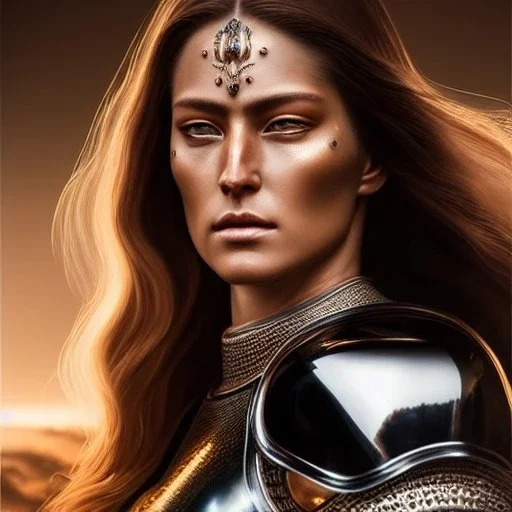 Ultra detailed fullbody Portrait in oil on canvas of Elden Ring Female Warrior with plate armor,extremely detailed digital painting,ultrarealistic skin,intense stare, extremely detailed face, crystal clear eyes, mystical colors ,perfectly centered image, perfect composition, rim light, beautiful lighting,masterpiece ,8k, stunning scene, raytracing, anatomically correct, in the style of Simon Bisley and uncannyknack and Ohrai Noriyoshi and robert e howard and Steve Jung.