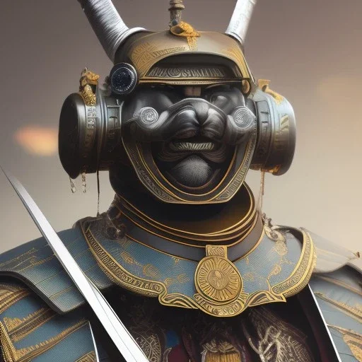 beautiful transparent smooth realistic japan robot samurai with cat face, extremely sharp detail, finely tuned detail, ultra high definition, 8 k, unreal engine 5, ultra sharp focus, accurate wings, in flying mode