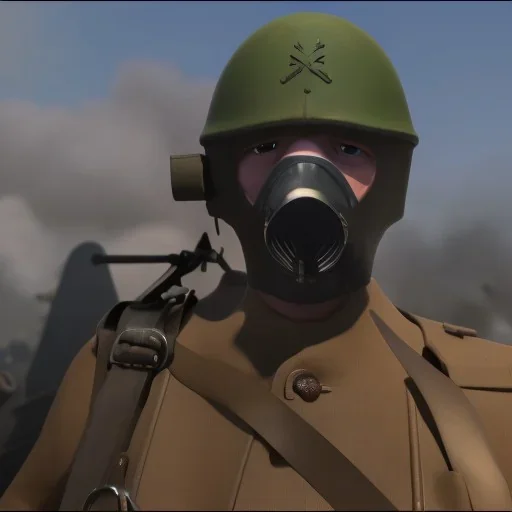 world war 1 german in a gas mask