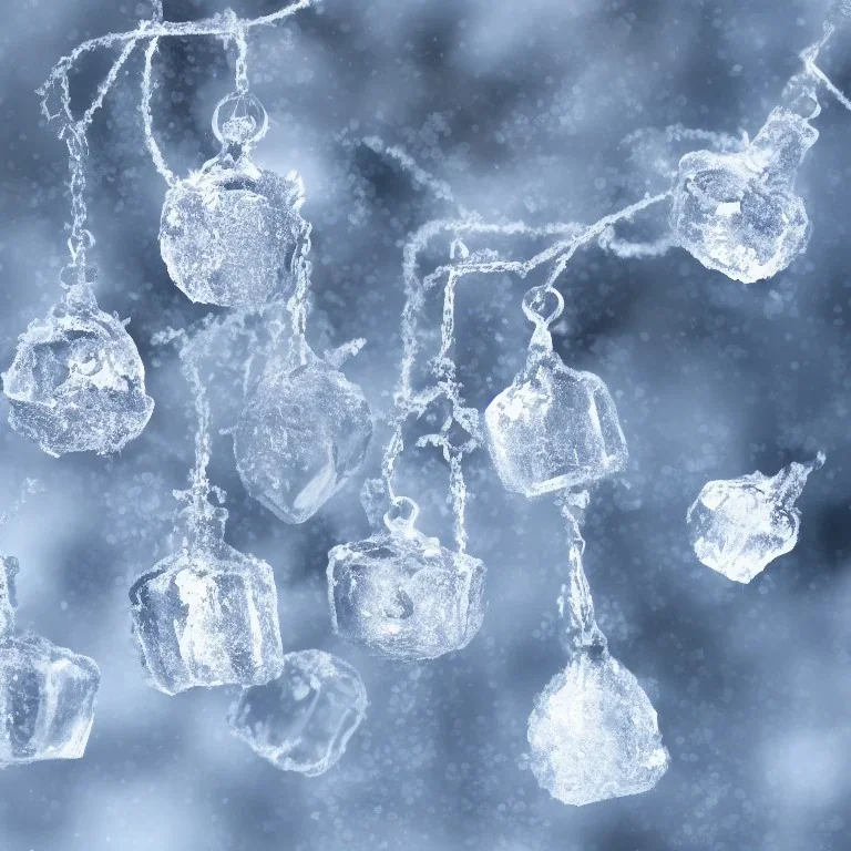 ice, crystals, winter, bells