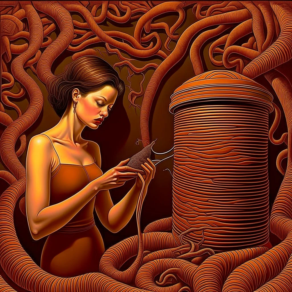 opening a can of worms, neo surrealism, by Michael Hutter, by Igor Morski, smooth beautiful but sinister, sharp colors.