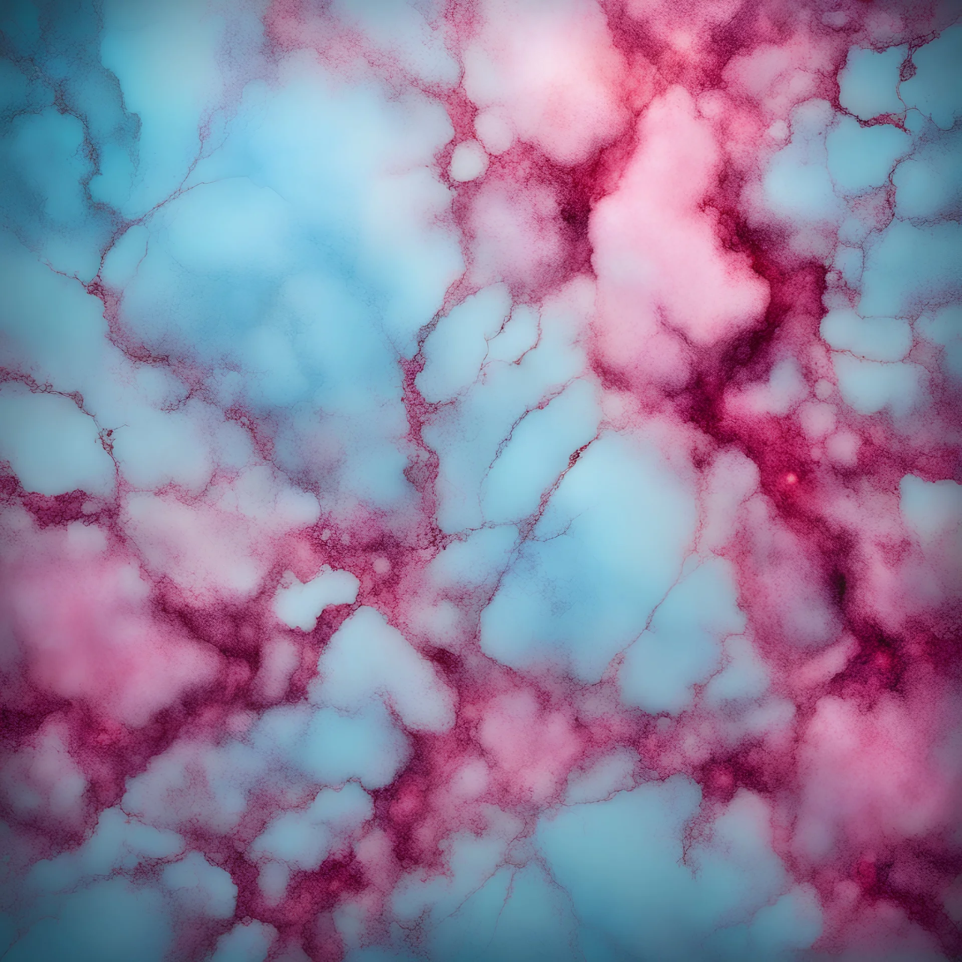 Hyper Realistic Sky-Blue, Pink-marble-background with glowing-embers & maroon-claw-marks vignette-effect