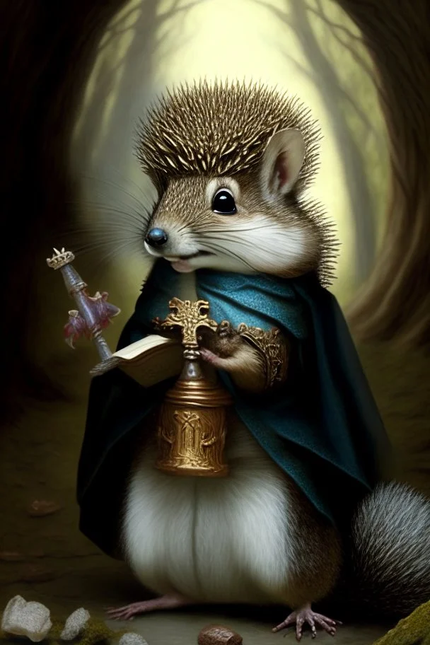 squirrel hedgehog mix being a cleric of death