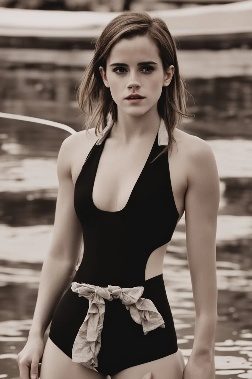 emma watson standing in swimsuit