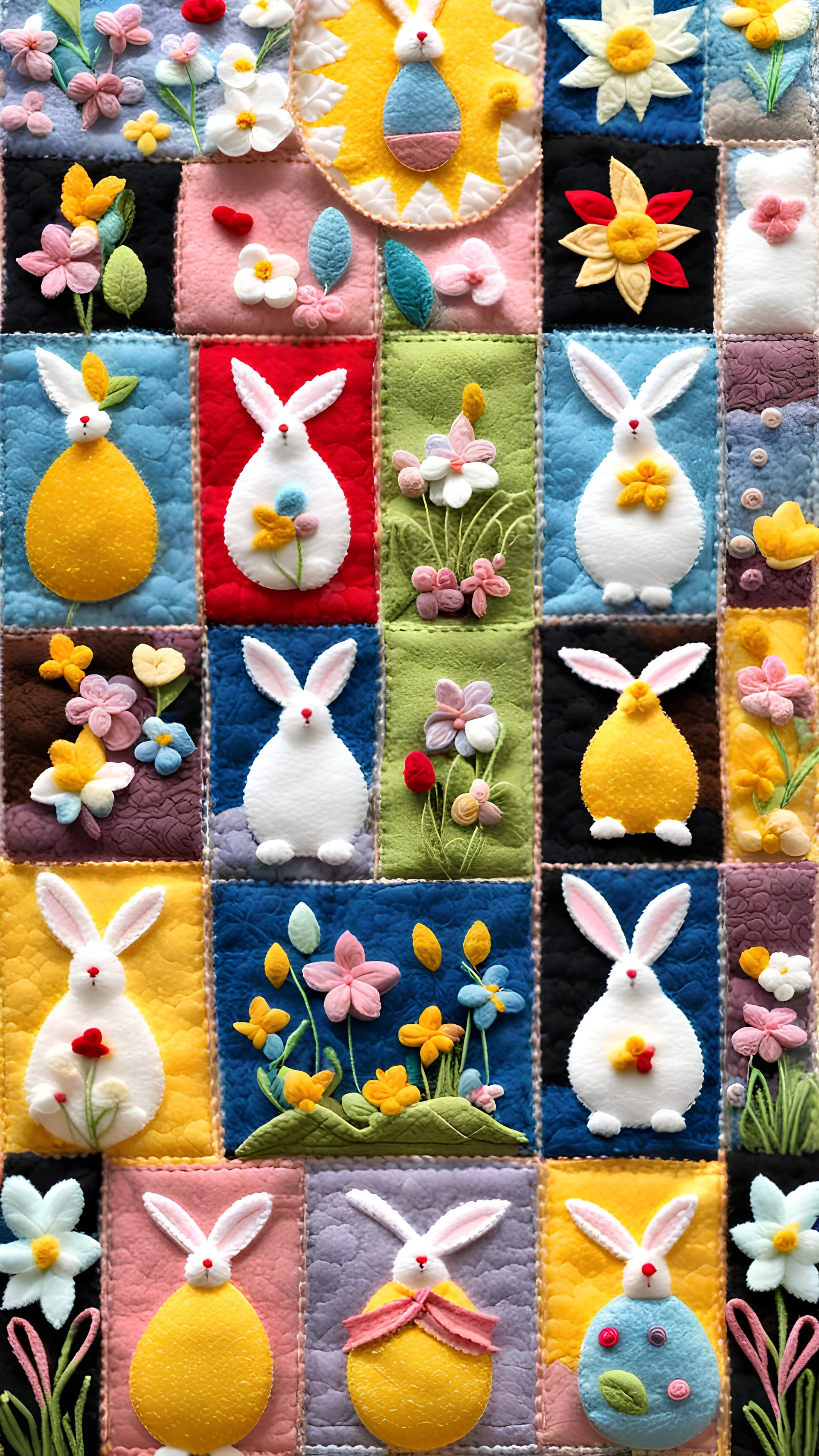 felt art patchwork depict easter celebration catholic tradition