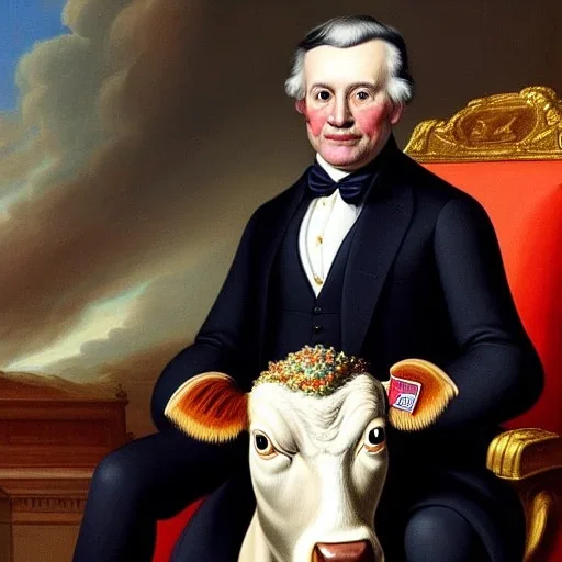 Presidential Portrait of a Cow, Suit and Tie