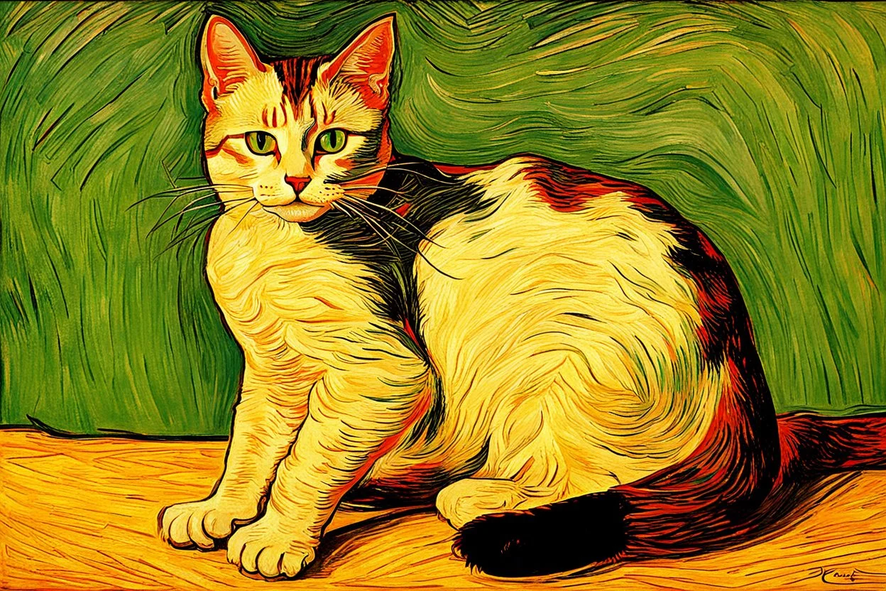 Portrait of a cat by Van Gogh