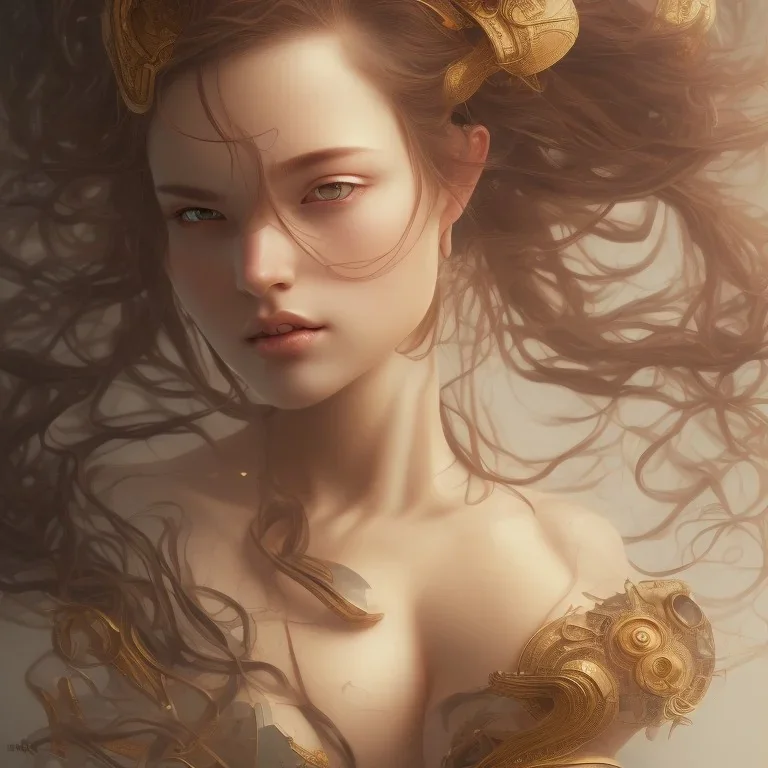 centered, Realist, hyper detailed, head and shoulders portrait, stunningly pinup as wonderfull japanese woman big breast, daylight, artgerm,Greg rutkowski,vallejo,alphonse mucha