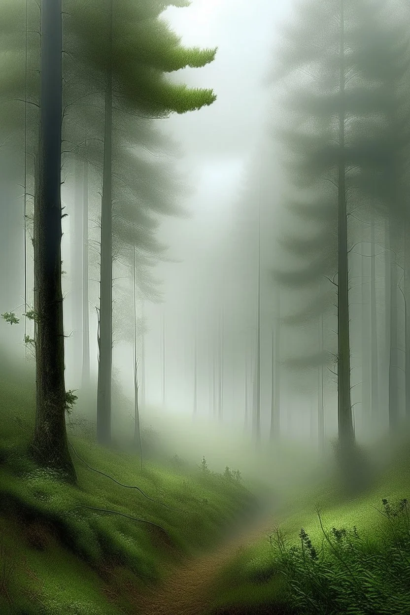 forest fog, Bosch painting style , planet Earth