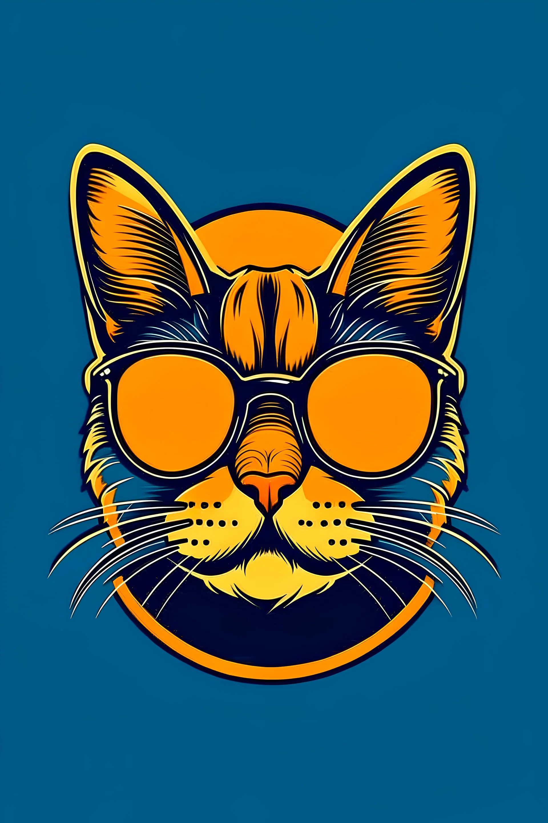 make a logo with a cool Cat with Sun glasses on it