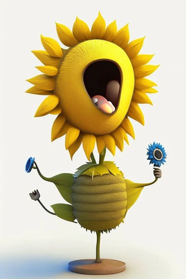 cheery sunflower avatar singing full body