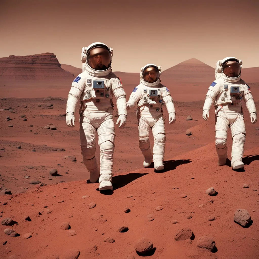 Astronauts parading on Mars