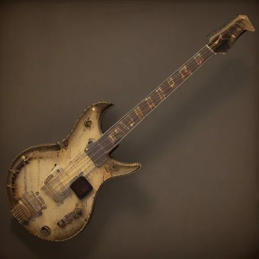 Steampunk GUITAR, hyper realistic