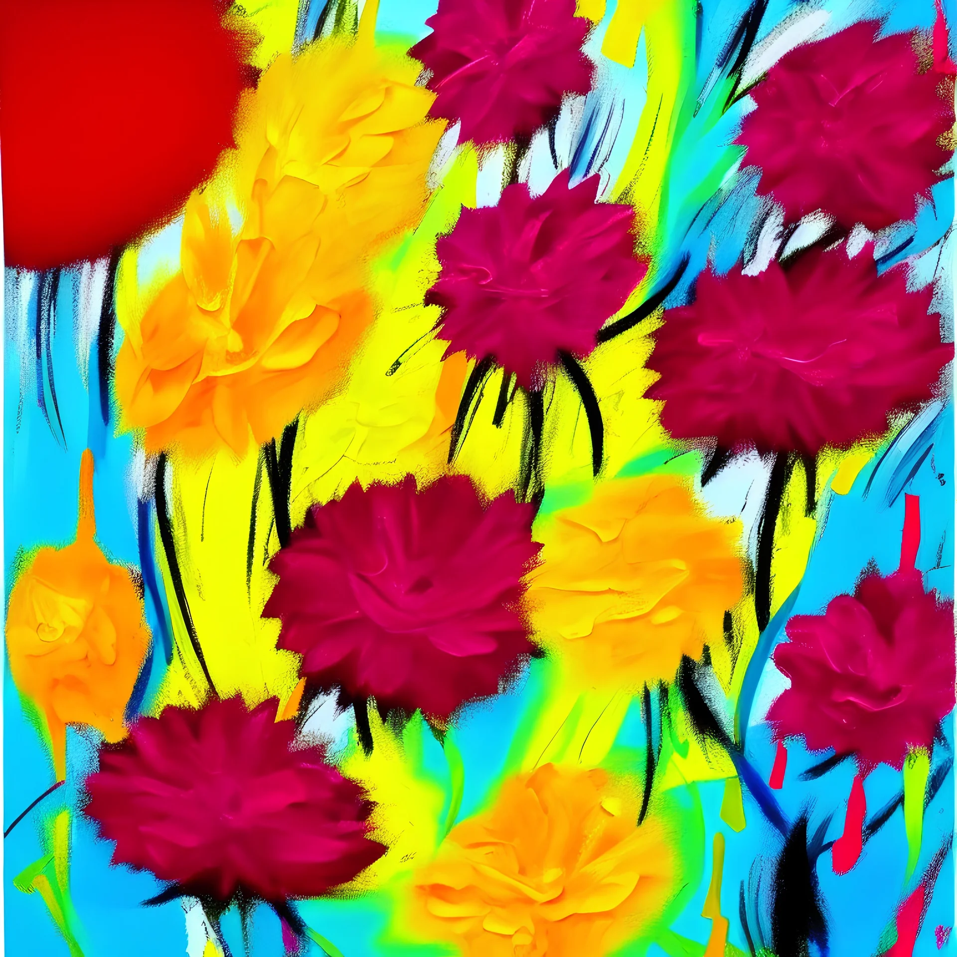  bold stokes flowers abstract painting