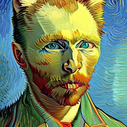 Portrait of a cat by Van Gogh