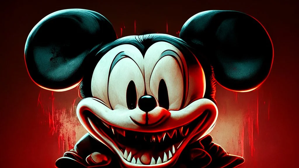 grinning evil mickey mouse