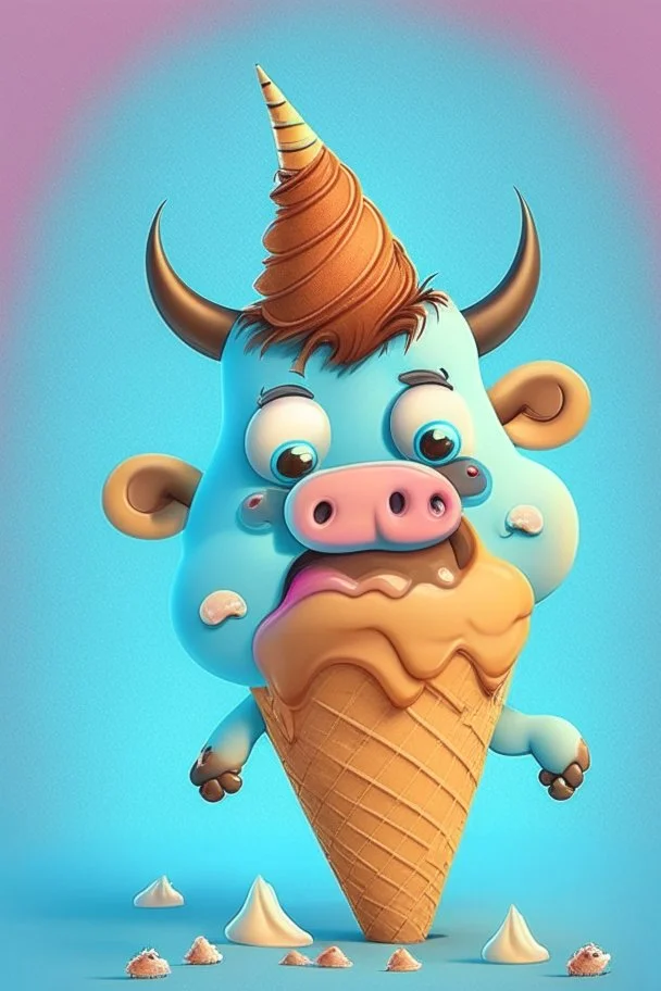 Cartoon animal character for an ice cream brand
