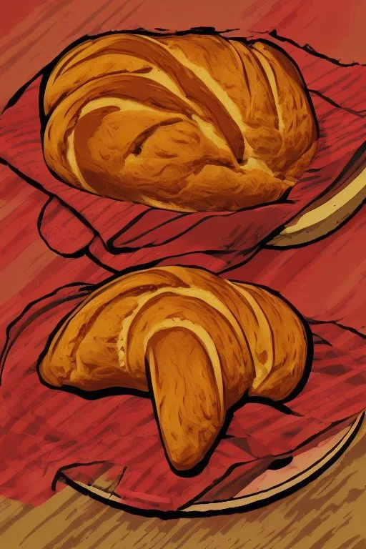 Vintage pop art style, bread, challah