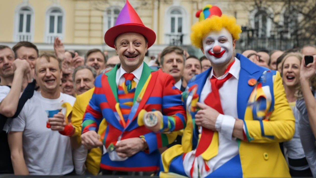 vladimir zelensky dressed as a clown