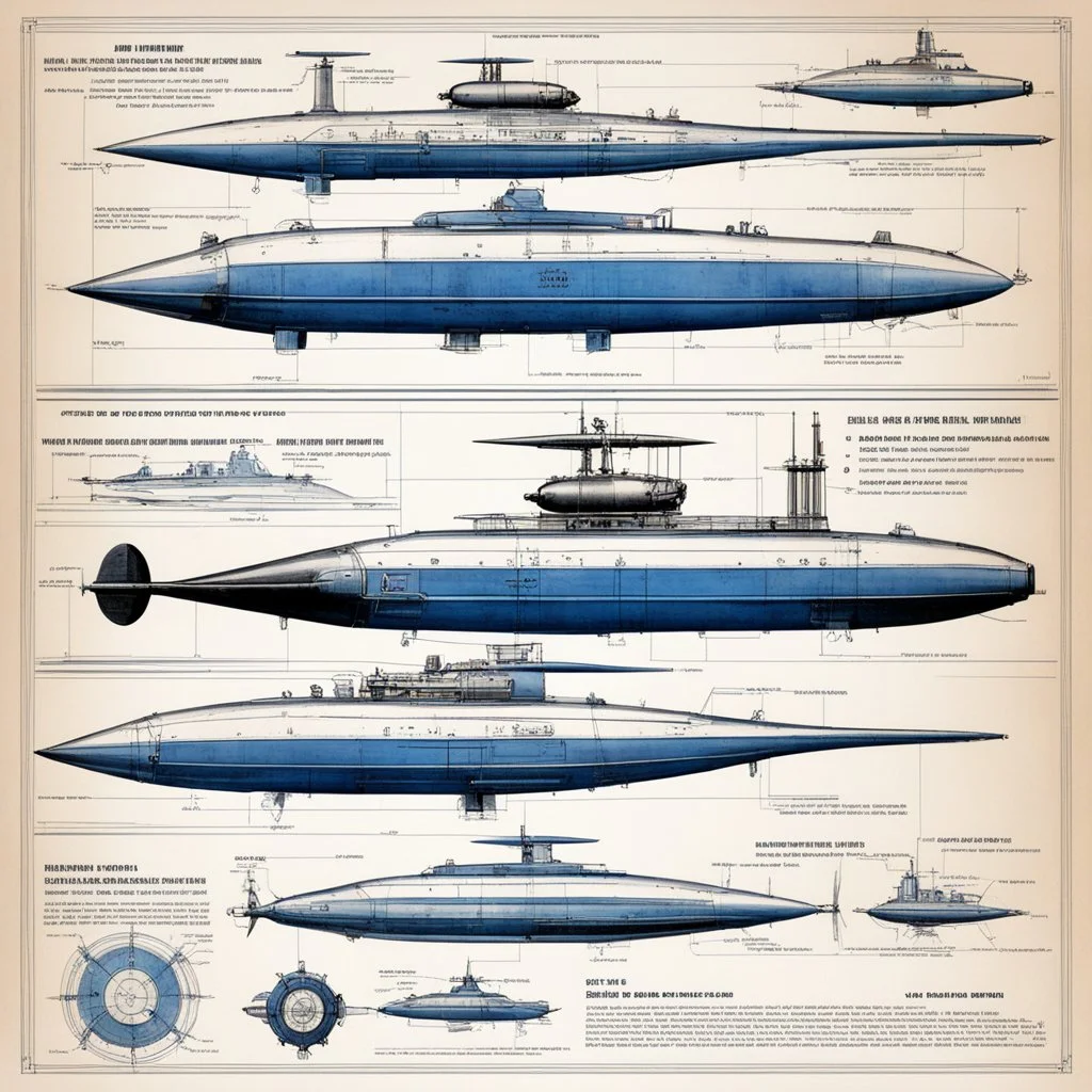 [Blueprint and 3D detailed technical view with all specs by Jean-Claude Mézières (1967)] Ultimate design for the heavily armed SCUBA scout with six fins, in the vein of a submarine high impact vehicle for a quick action or some such.