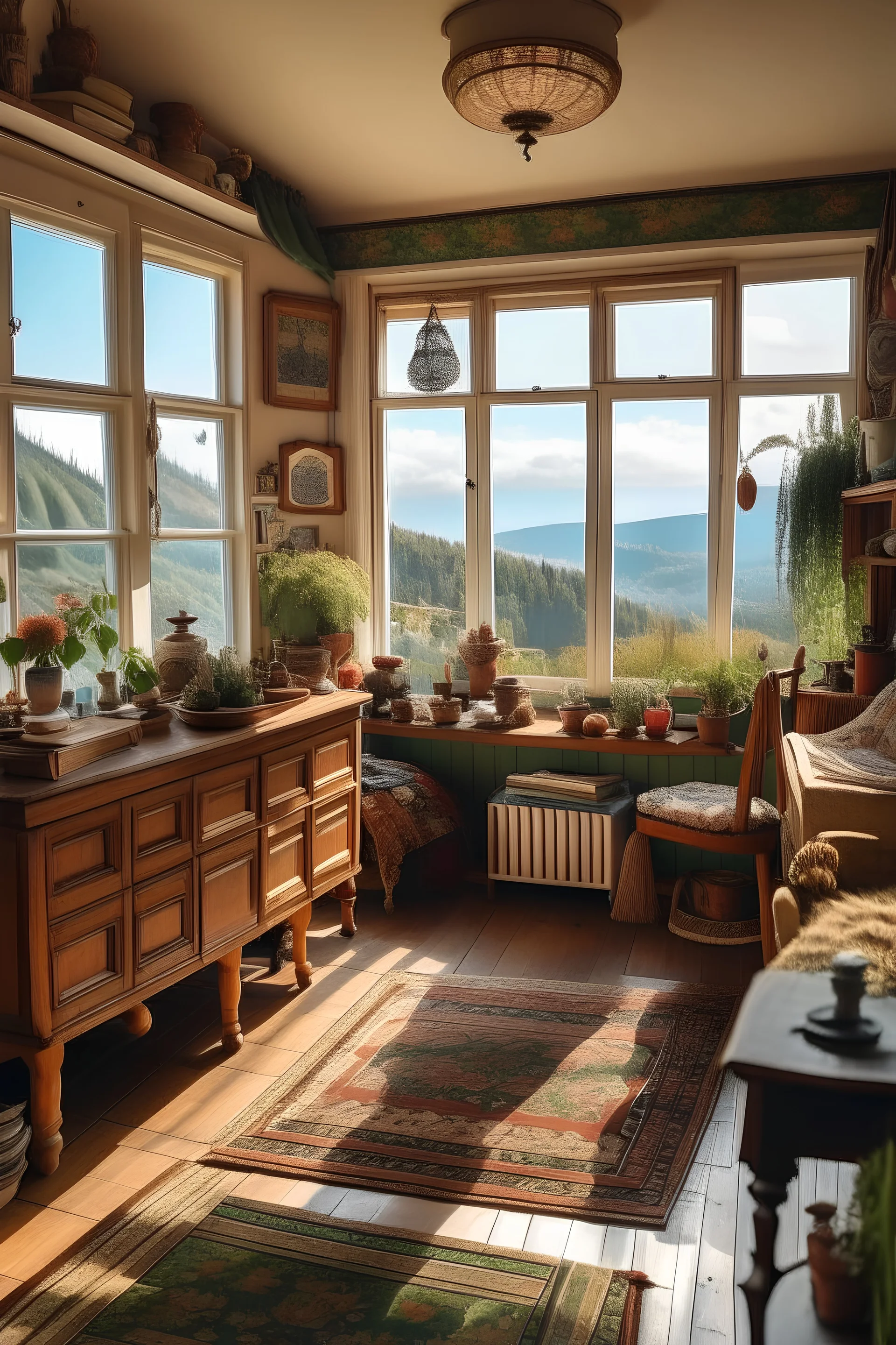 A house with a cozy ambiance in the style of Vintage with a view.