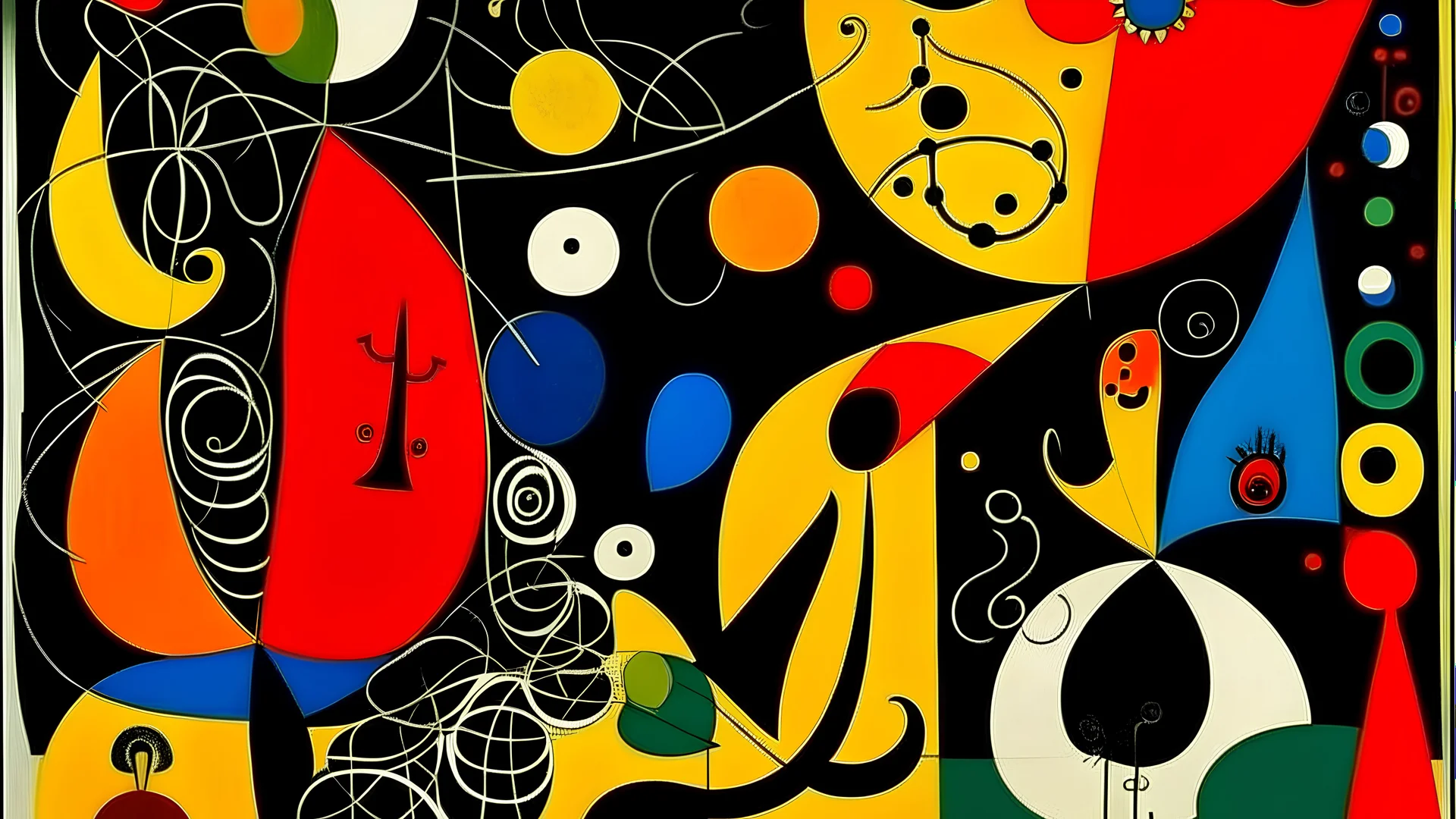 generates a picture based on the work and style of Joan Miró