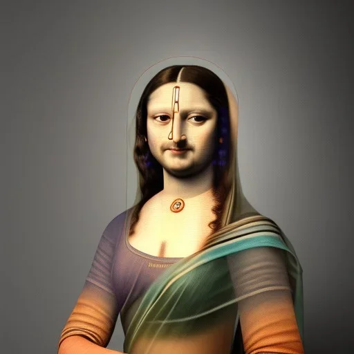 Monalisa wearing a saree, hyper realistic photograph