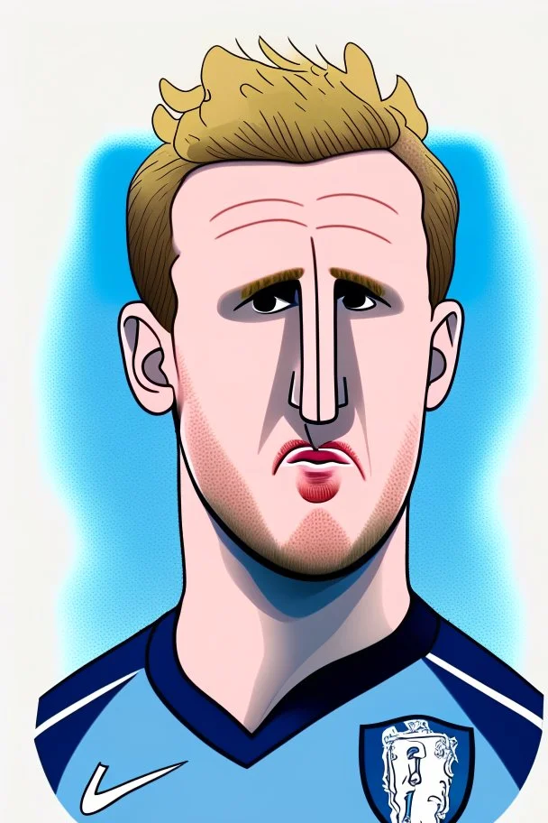 Harry Kane English football player cartoon 2d