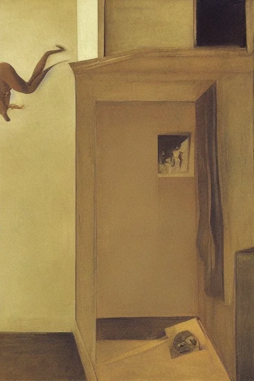 a chimera in a liminal room depicted by balthus