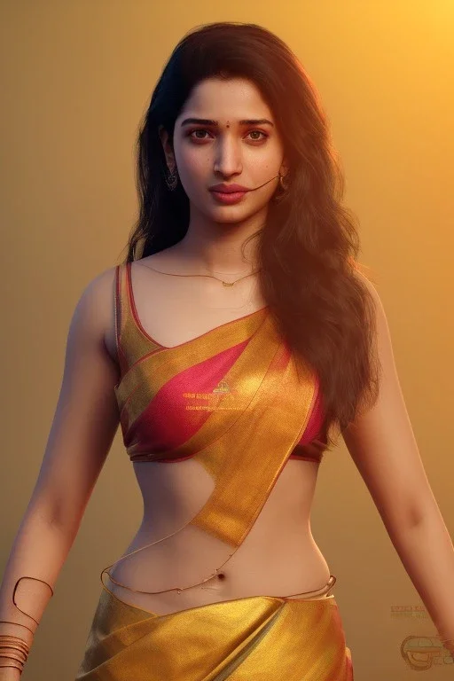 South Indian actress Tamannaah, by Mahmoud Sai, Cartographic, Circuitry, Golden Hour, Closeup-View, 16k, Lumen Global Illumination, Diffraction Grading, hyper details