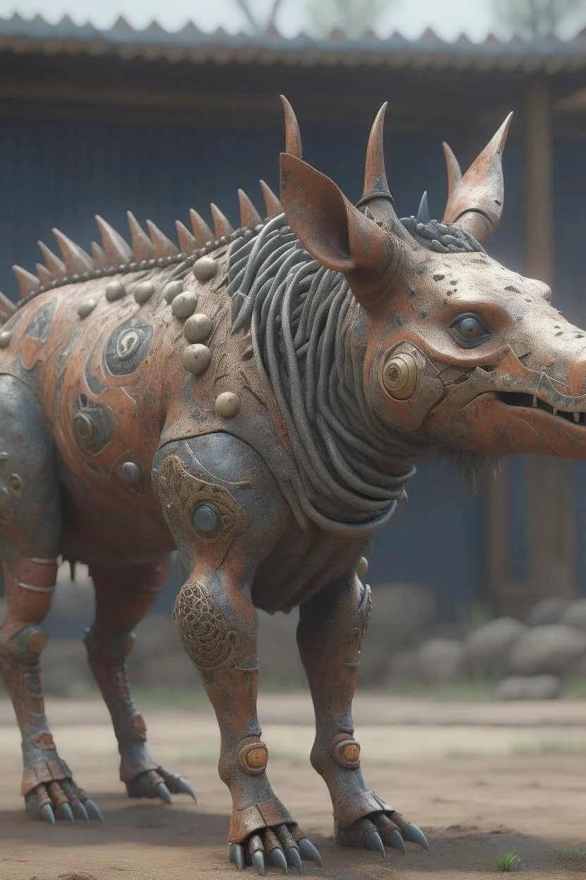 Rust animal,3d 4k octane render, lifelike, photorealistic, artstation, illustration, smooth, sharp focus, ornate, intricate, complex, highly detailed, digital painting, smooth, art by tom bagshaw, akihiko yosh