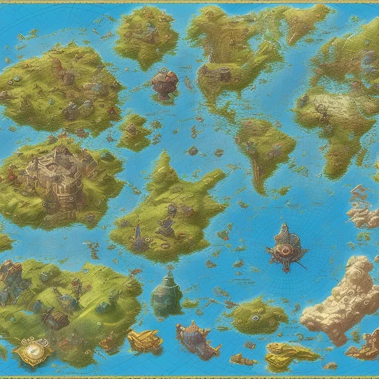 A map with five worlds