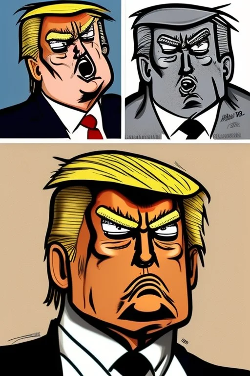 donald trump face in comic style