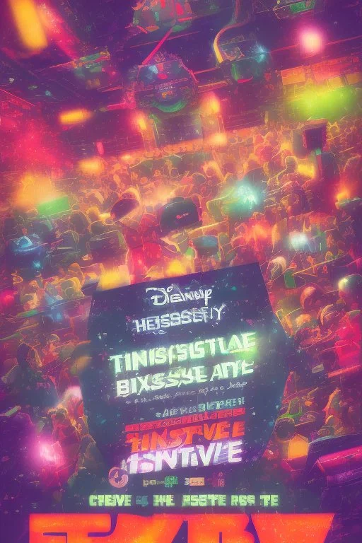 nostalgic Blast from the Past rave party poster cheerfull disney abstract