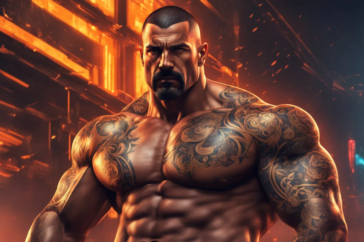 boyka in 8k anime artstyle, neon effect, close picture, full body, apocalypse, intricate details, highly detailed, high details, detailed portrait, masterpiece,ultra detailed, ultra quality