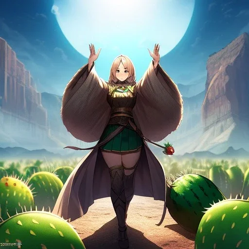 anime real life like cactus in the desert in arizona, grand canyon,anime, large hands wrapped around cactus