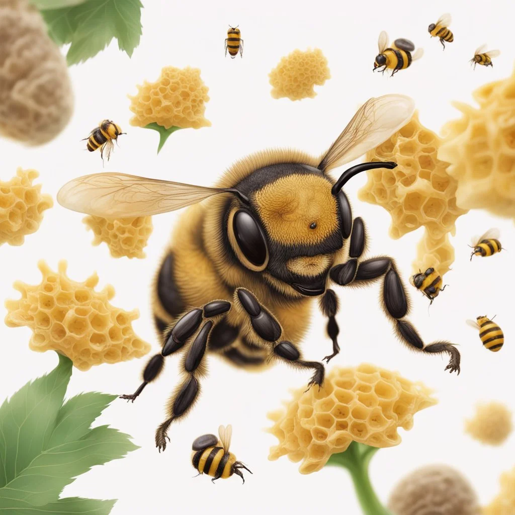 Happiness Oldman healthy in a planet of honey stingless bee, realistic