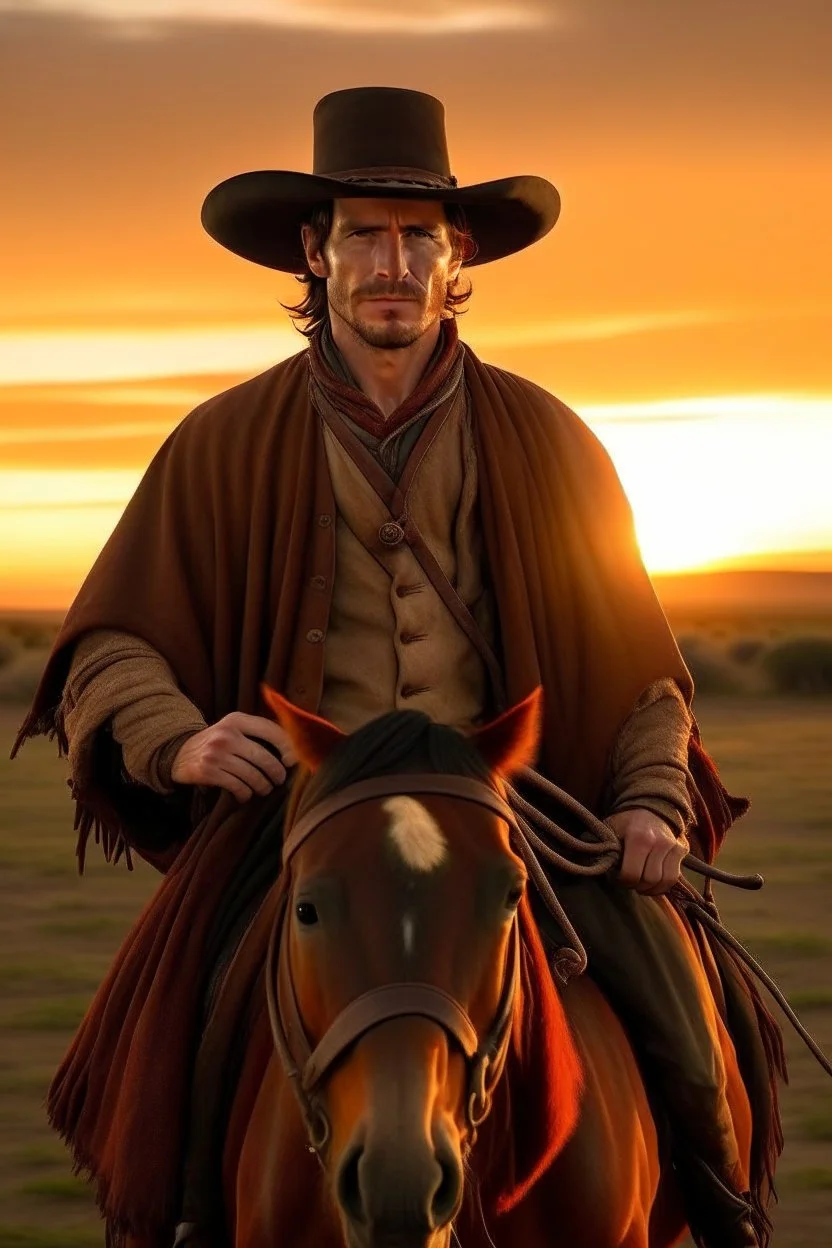 Gaucho argentino en un atardecer