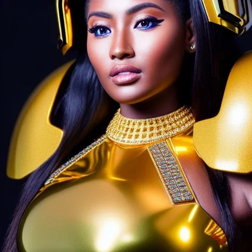 Ultra detailed fullbody Portrait in oil on canvas of busty female Taurus with Gold armor and helmet-Saint seya,extremely detailed digital painting,ultrarealistic skin,intense stare, extremely detailed face, crystal clear eyes, mystical colors ,perfectly centered image, perfect composition, rim light, beautiful lighting,masterpiece ,8k, stunning scene, raytracing, anatomically correct, in the style of Simon Bisley and Ohrai Noriyoshi and robert e howard and Steve Jung and Wizyakuza.