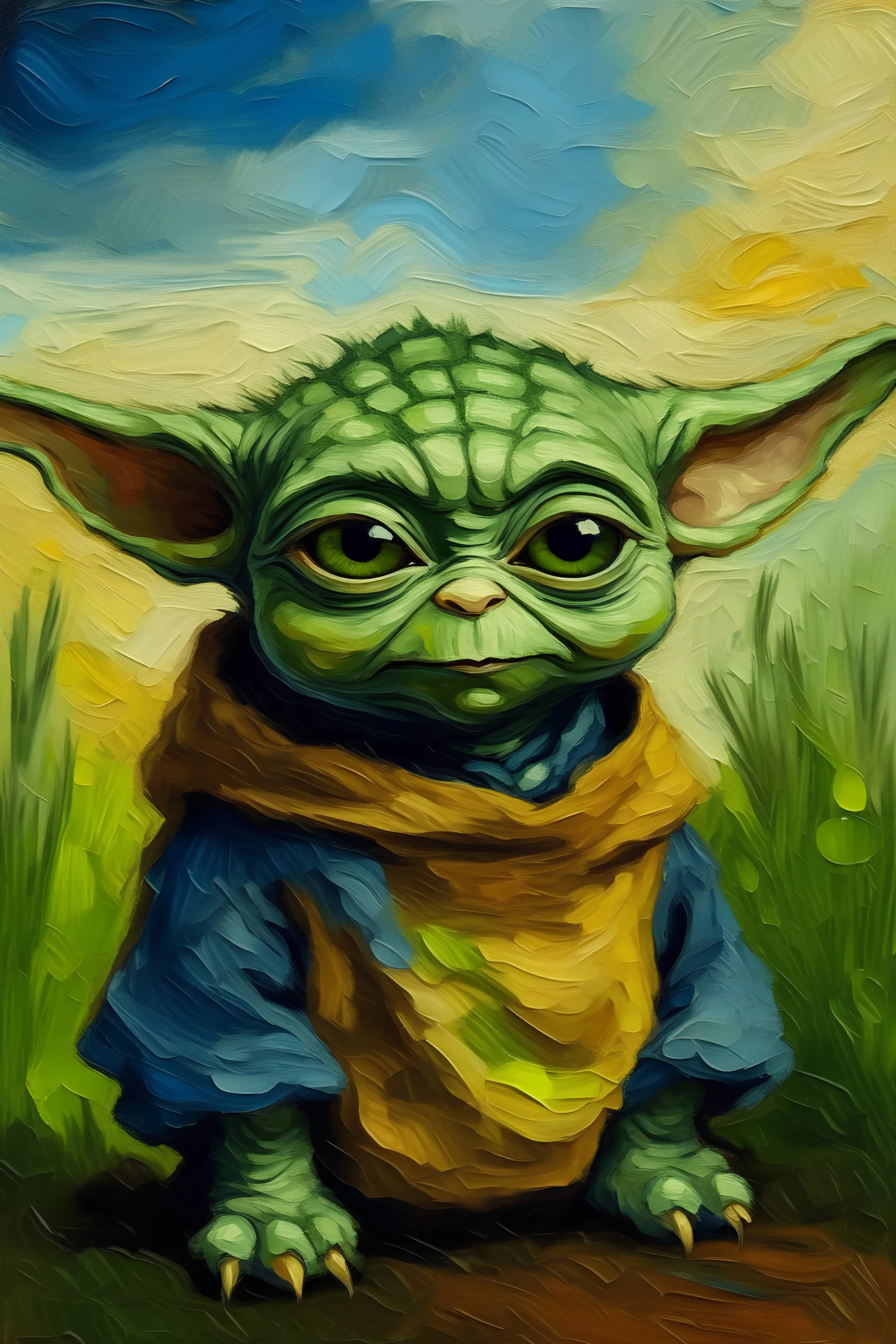 baby yoda by van gogh