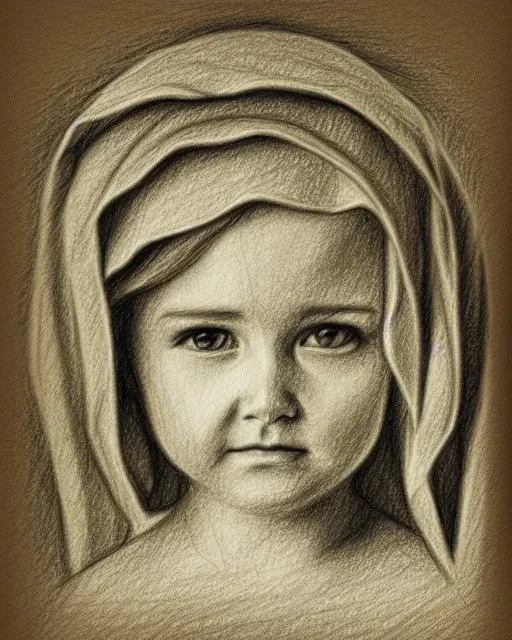 Mary Joseph jesus pencil sketch