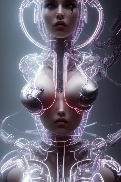 cyberpunk, black latex body, women, body portrai, big boobs, highlight eyes perfect, skin, tron, cyborg, perfekt sexy, real, dream, hr giger