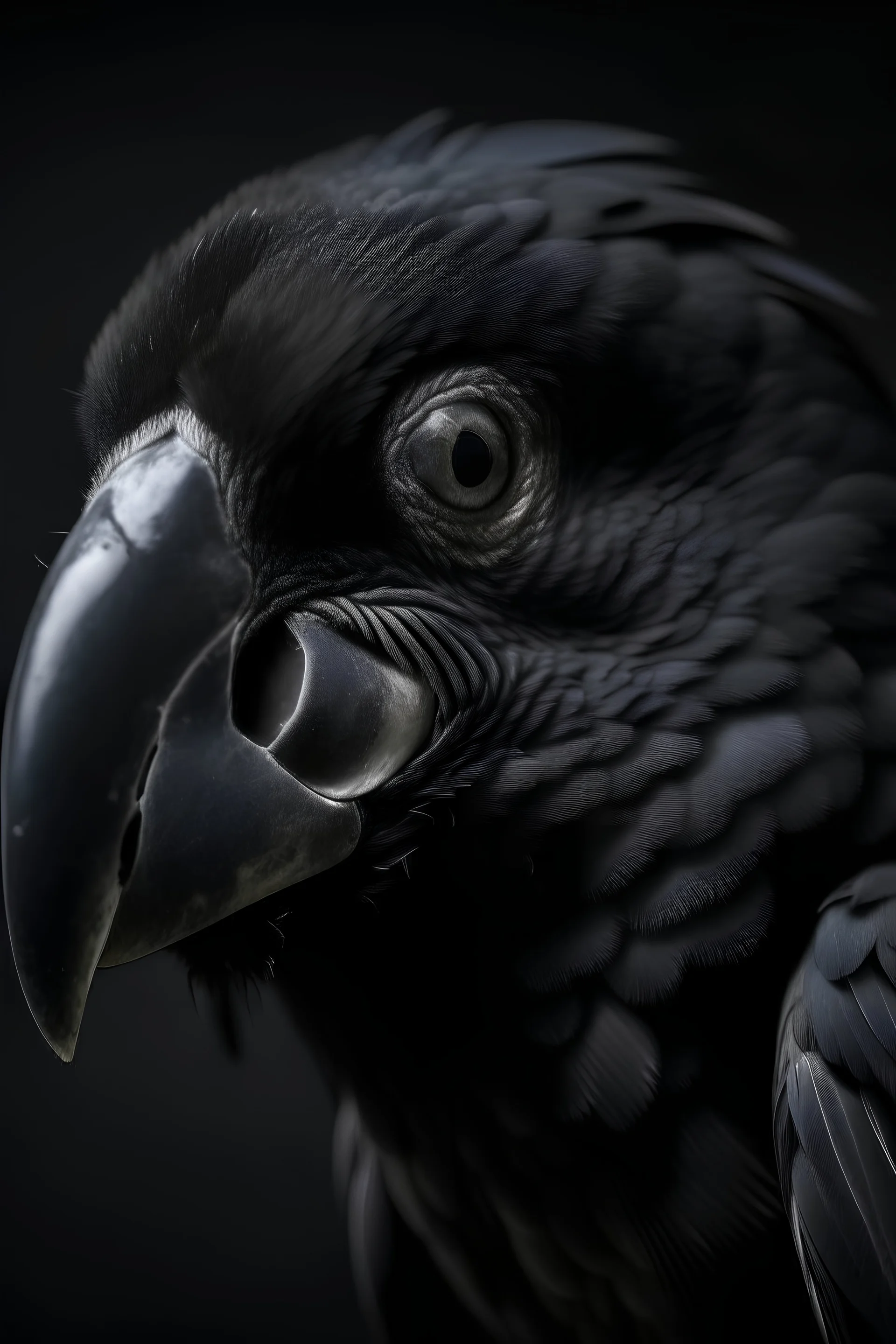 Black parrot Portrait