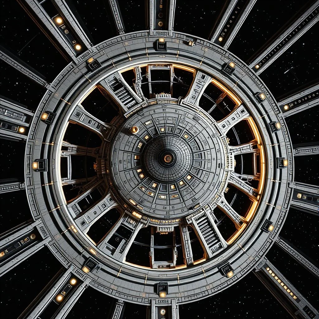 A starship designed by M. C. Escher and Sarah Winchester.