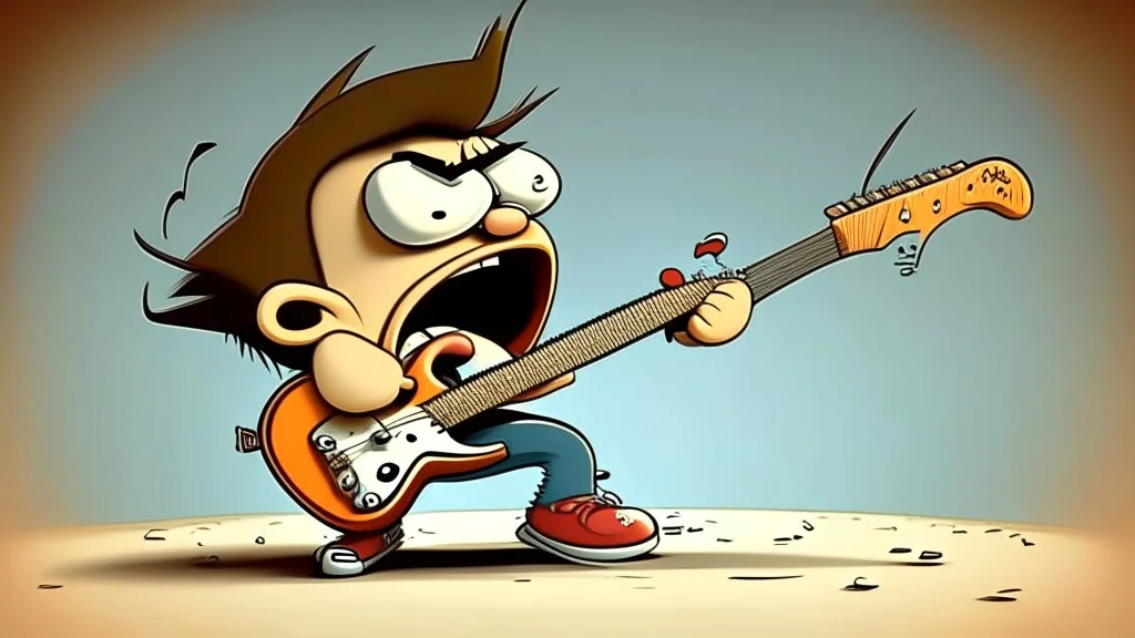 Cartoon playing guitar