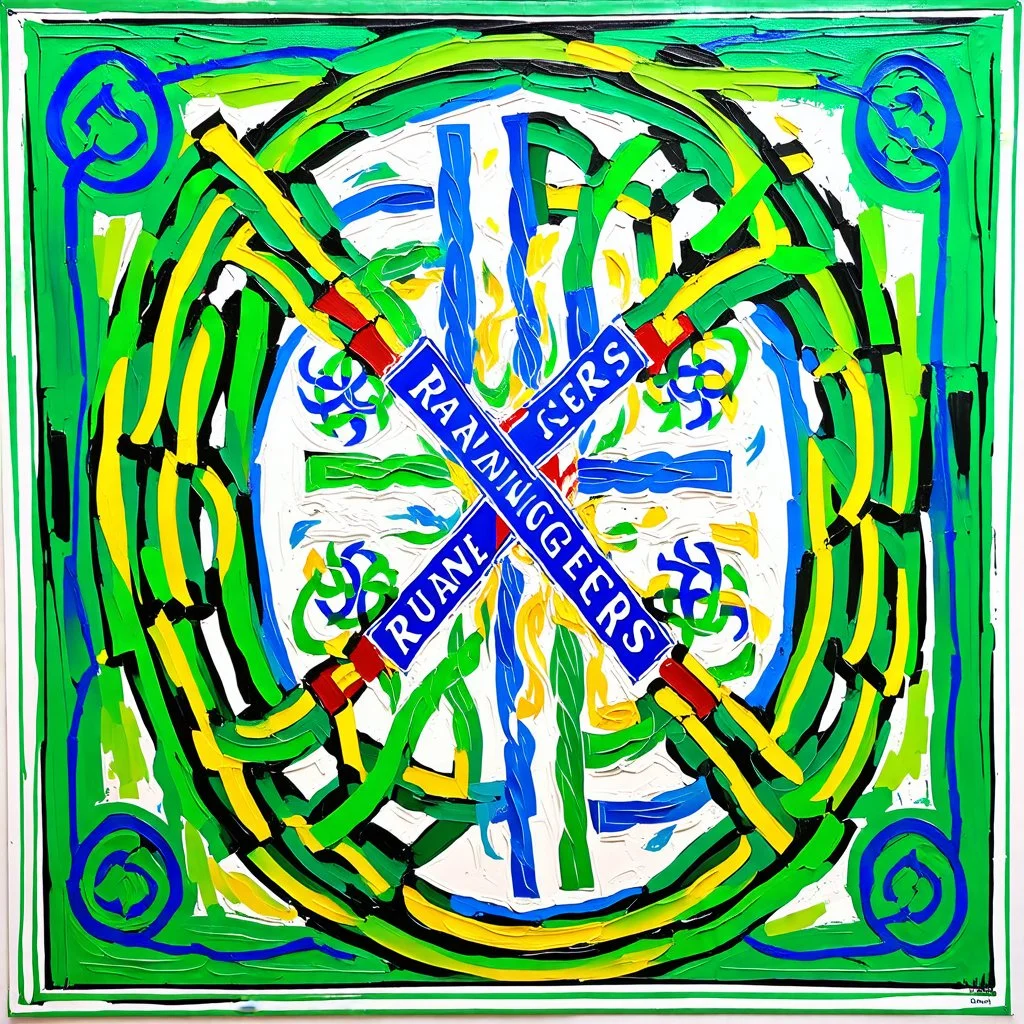 Celtic and rangers, abstract painting